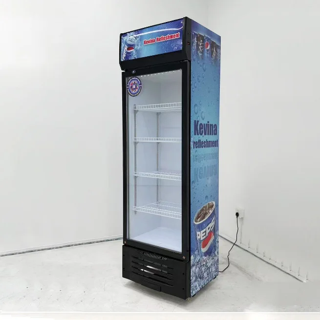 Beverage chiller water milk glass door refrigerator price  vertical drink cooler