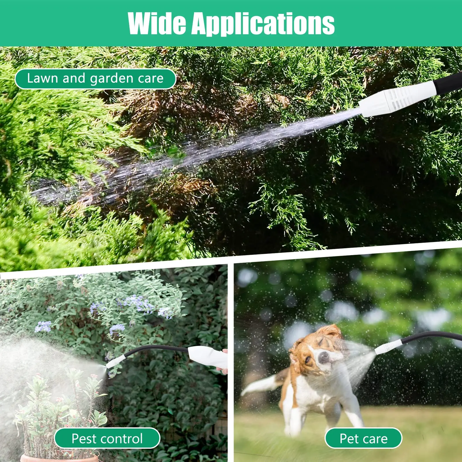 Electric Spray Bottle 0.5 Gallon with Flexible Wand, Watering Spray Wand Rechargeable Portable Garden Sprayer