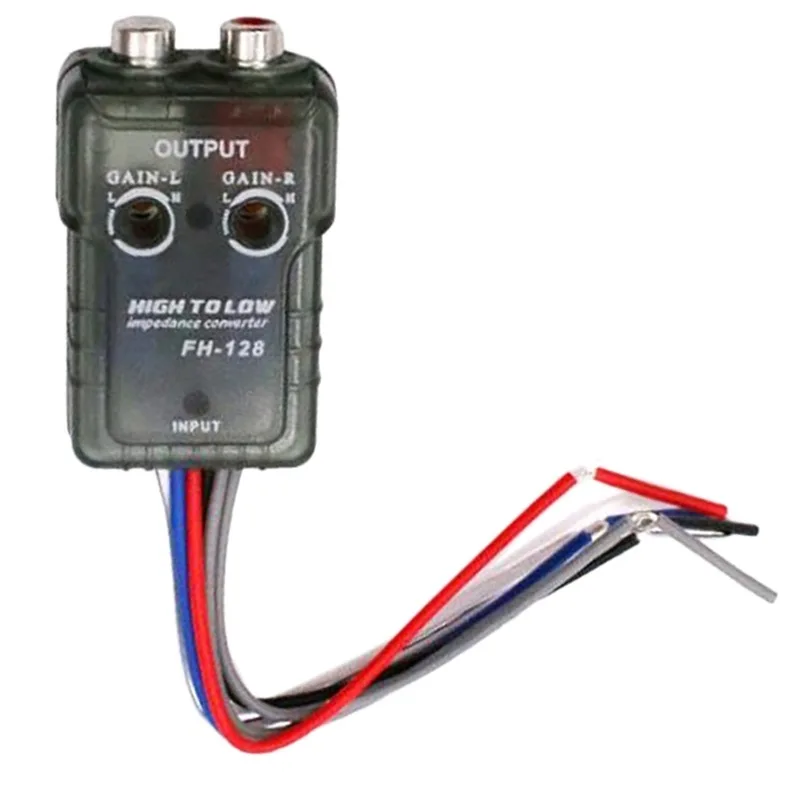 Car Stereo Speak Signal Hi-Low Converter for Auto Amp- Subwoofer Amplifier CD-Player High to Low Adapter