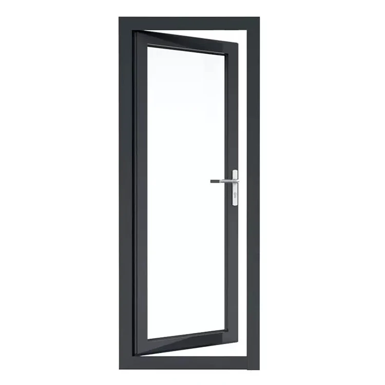 Aluminum Bathroom Single Door Tempered Frosted Glass Can Be Customized Door PVC Waterproof High Gloss Glass White Internal Door