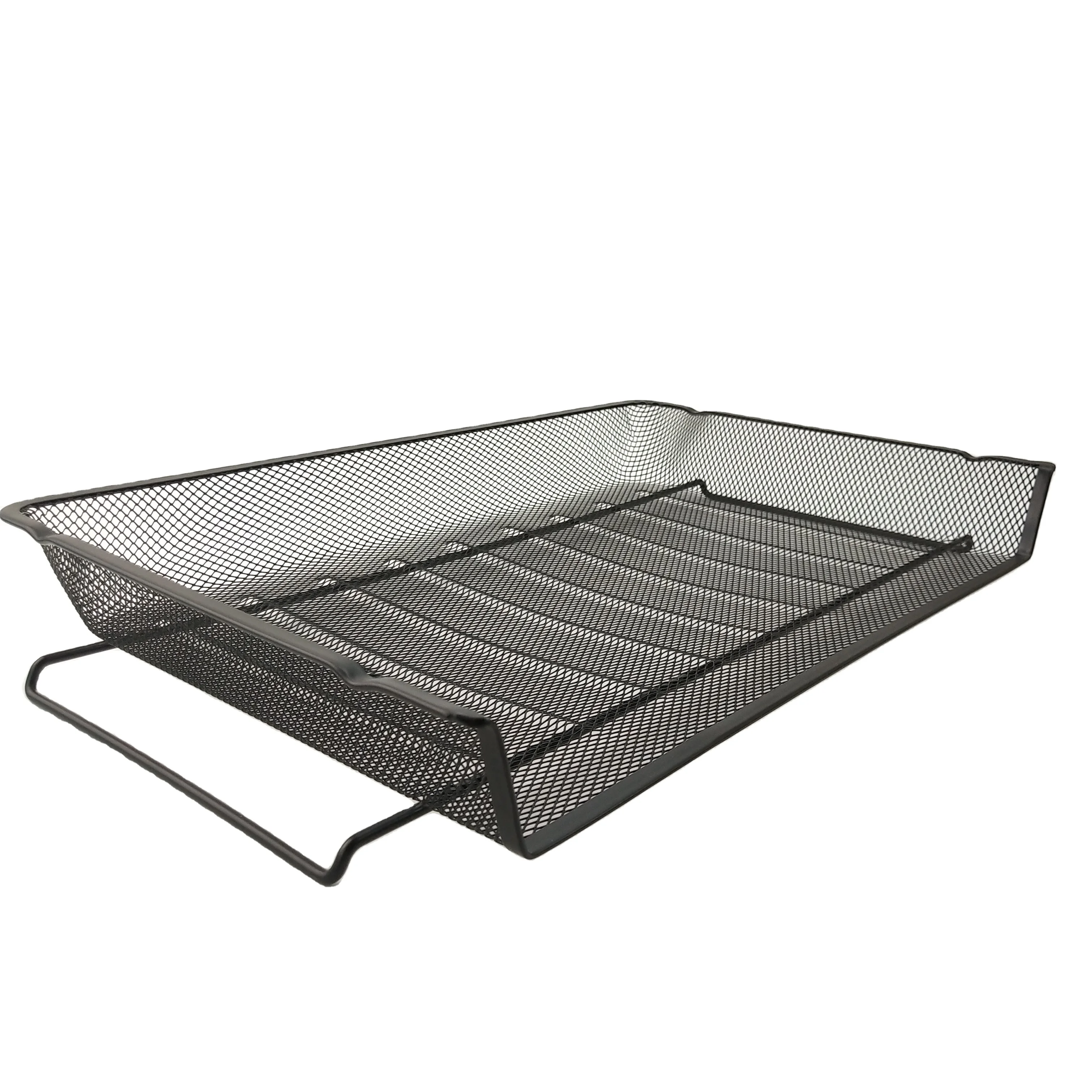 Stackable Organizer Mesh Multifunctional Desk Organizer Accessories Office Supplies Metal Storage Trays Letter Holder File Tray