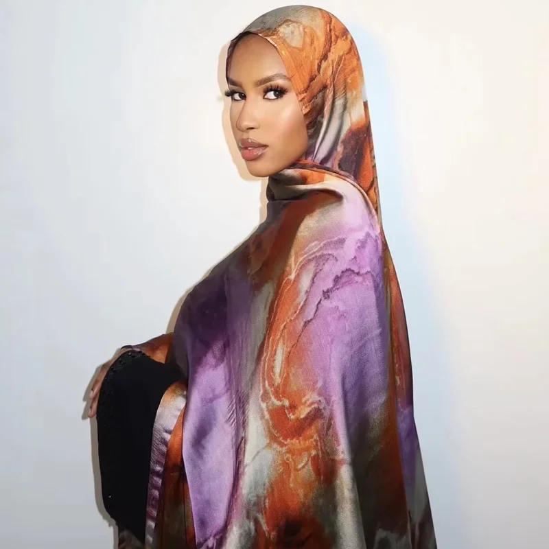 FRC printed tie dye chiffon hijab print silk hijab women scarf silk chiffon hijab scarf glitter shawl