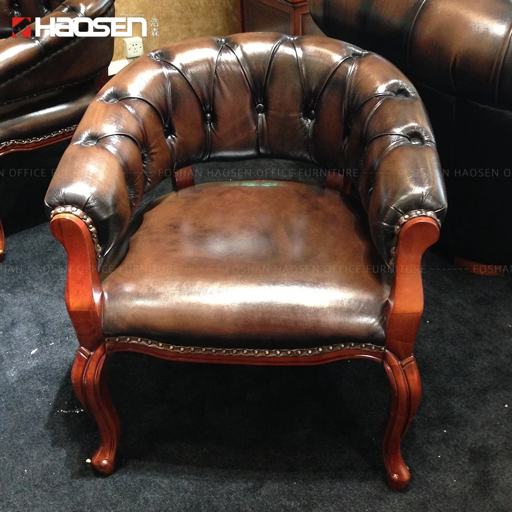 K307 low back wood leather custom luxury chair boss chair office supplier