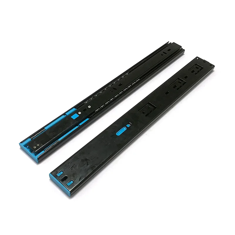 Furniture Telescopic Channel Rail Kitchen 3-Fold Full Extension Soft Close Drawer Runners Push Open Ball Bearing Drawer Slide