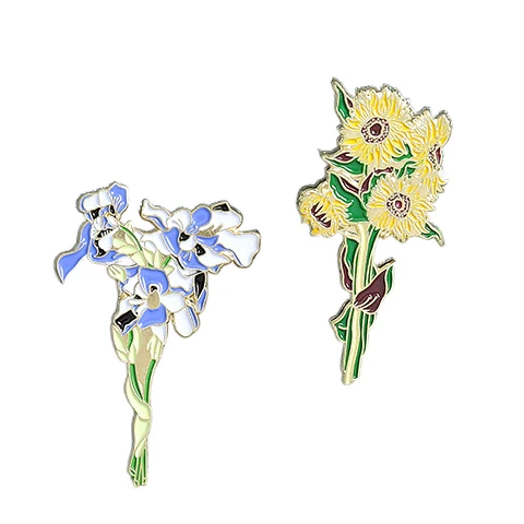 Flower shaped badge Flower shaped member event badge Wholesale button pin badges london
