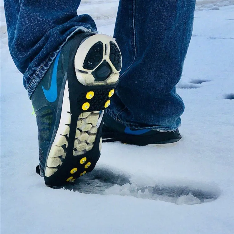 Ice & Snow Grips Cleat Over Shoe/Boot Traction Cleat Rubber Spikes Anti Slip 10 Steel Studs Crampons