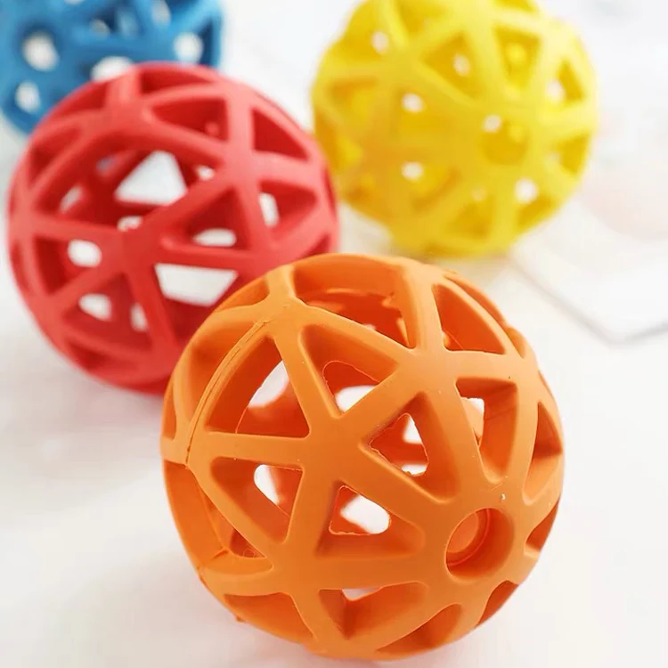 Tooth Cleaning Interactive Food toys Natural rubber dog toy ball fence soft dog toy ball
