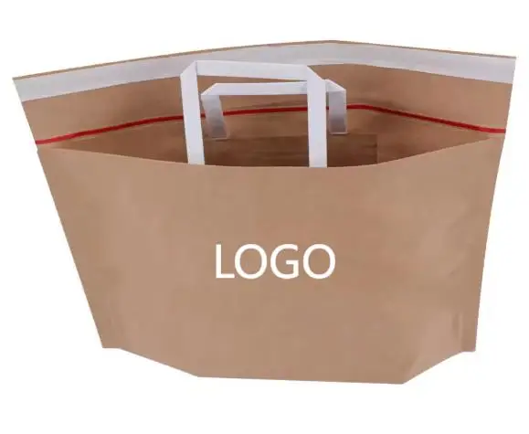 Recyclable Rigid and Durable Custom Expandable Brown Envelope Packaging Gusset Kraft Paper Mailer Mailing Bags For Clothing
