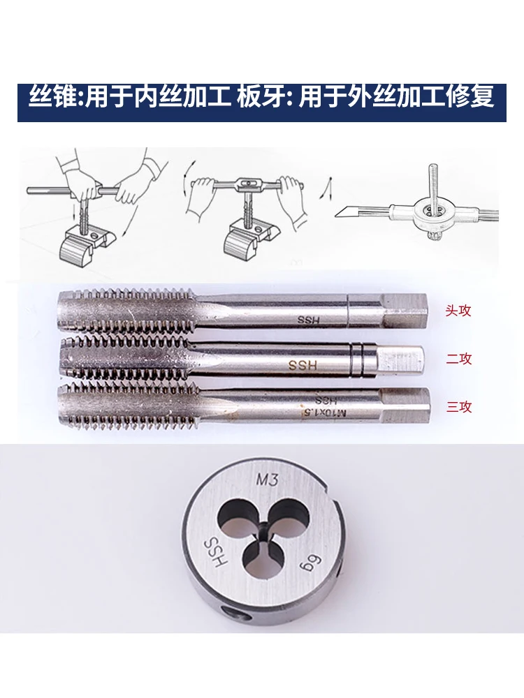 Industrial cnc machine taps and dies set threading cutting tools set 31pcs/44pcs/21pcs/33pcs