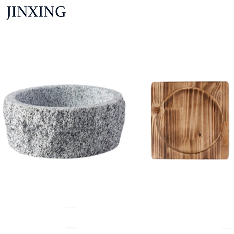 Korean Style Natural Granite Stone Ware Food Bowl Bibimbap Hot Pots Cooking Soup Dolsot Bowls For Sale