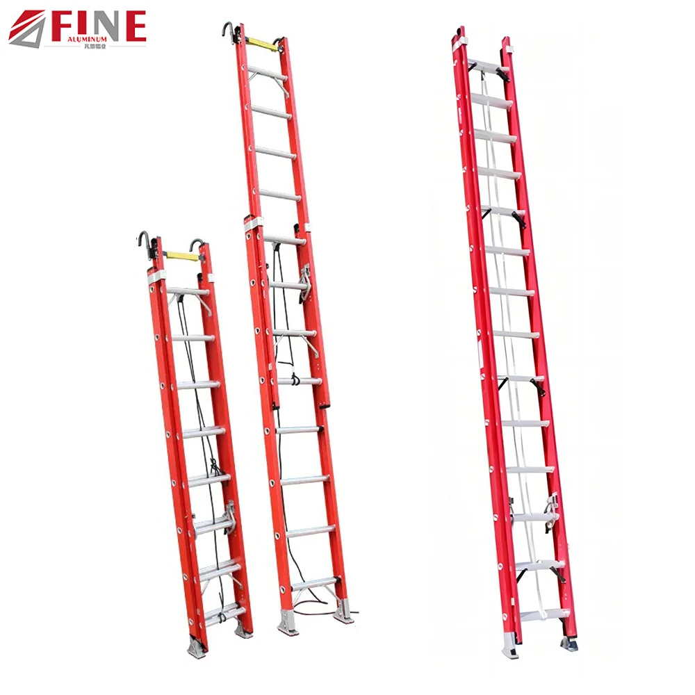Multi Use Function Hook Storage Extension Fiberglass Telescopic Rung Section Combination Ladder Construction Vertical Ladder