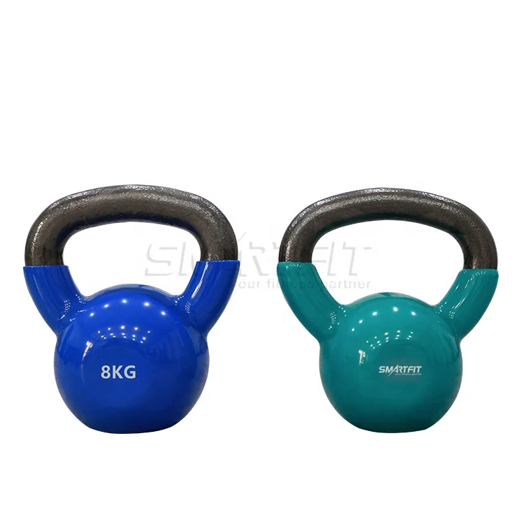 colored custom logo made cast iron vinyl neoprene dipping coated kettlebell