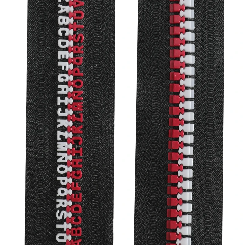 OCO New Design Custom Word Zipper With Letter Plastic Zipper And Arabic Alphabet Zipper Use For Clothing