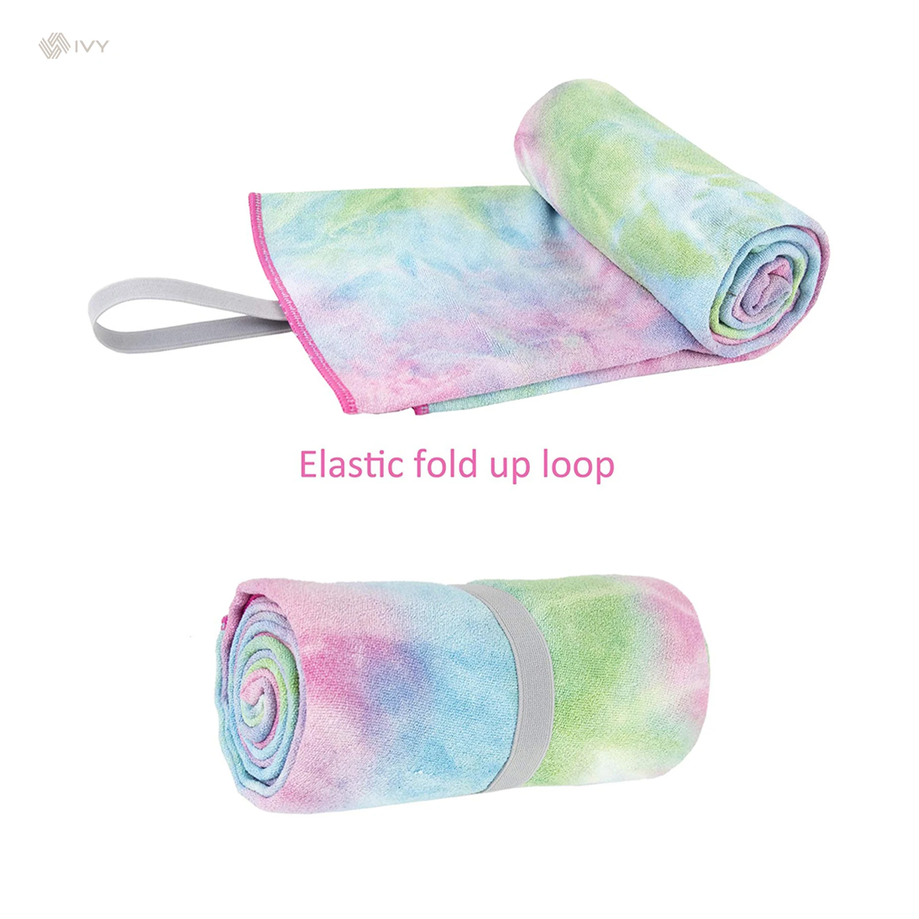 Wuxi Ivy Textile Portable Absorbent Wholesale Hot Yoga Long Towel Grippy Thick Non Slip Yoga Mat Towel with Grip Eco-Friendly
