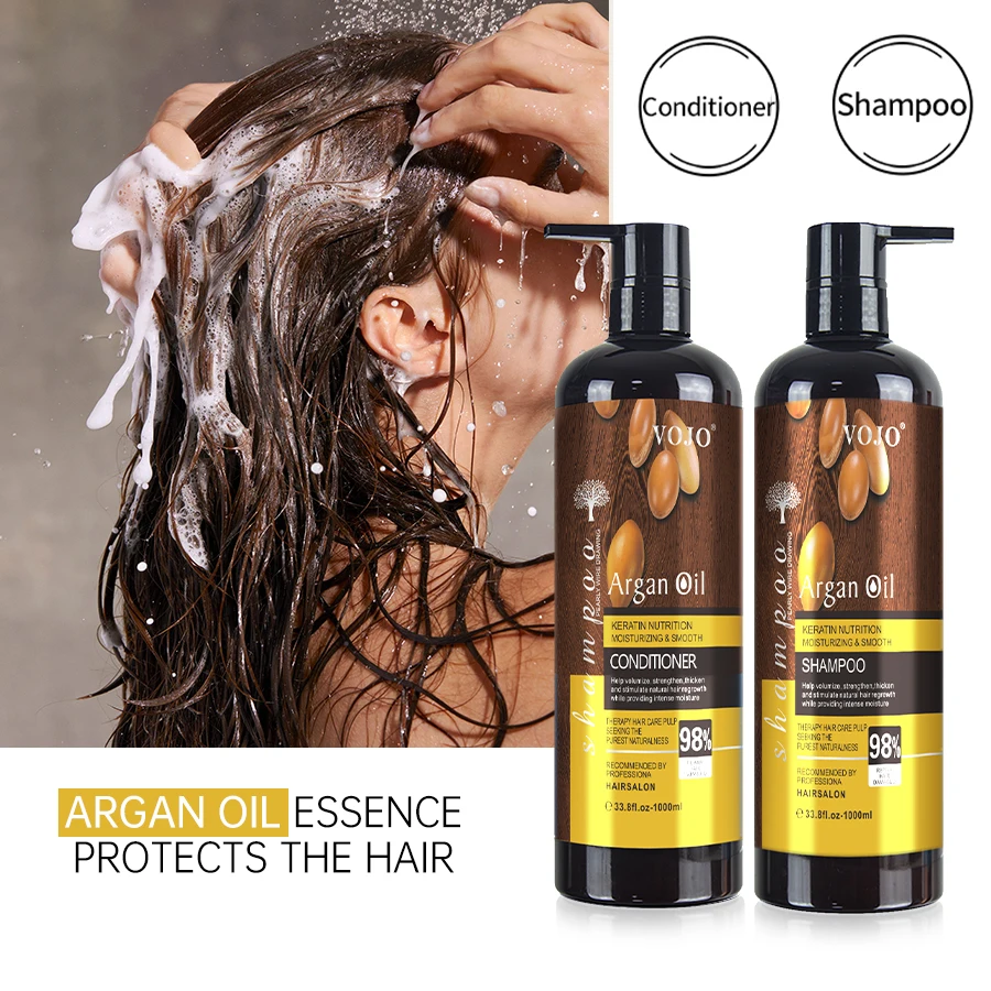 Private Label 1000ml Argan Oil Onions Hair Care Products Keratin Hair Shampoo and Conditioner