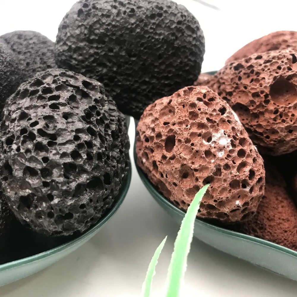 Black Red White Volcanic Rock Pumice Lava Stone