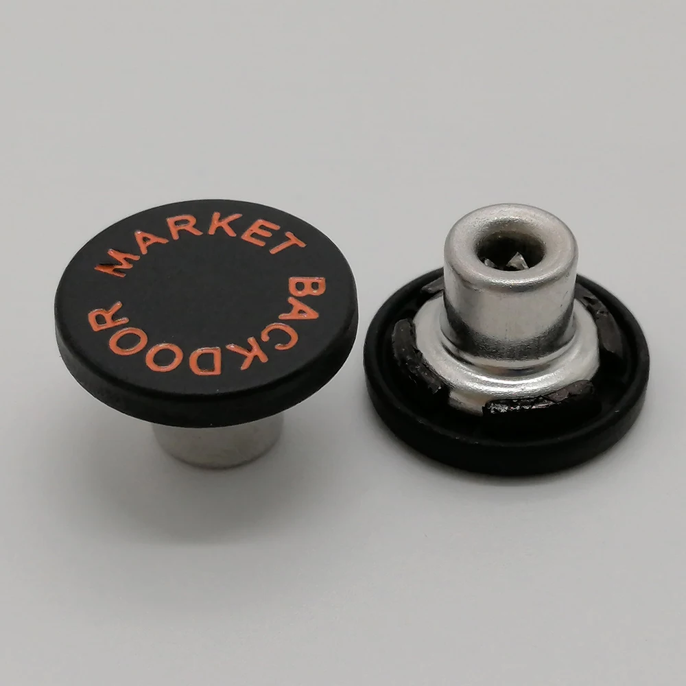 Red Copper White Blue Contrast Color Antique Finishing Custom Letters Logo Metal Snap Fasteners Press Button for Garments 18mm