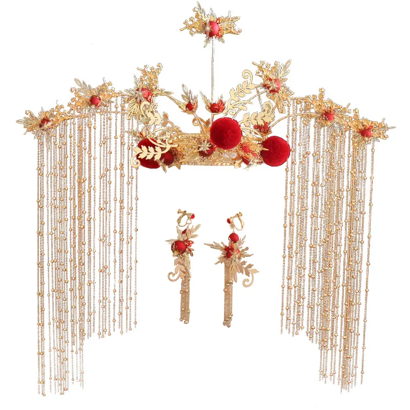 
classical retro hair accessories bride wedding use headwear headband flower tassel 