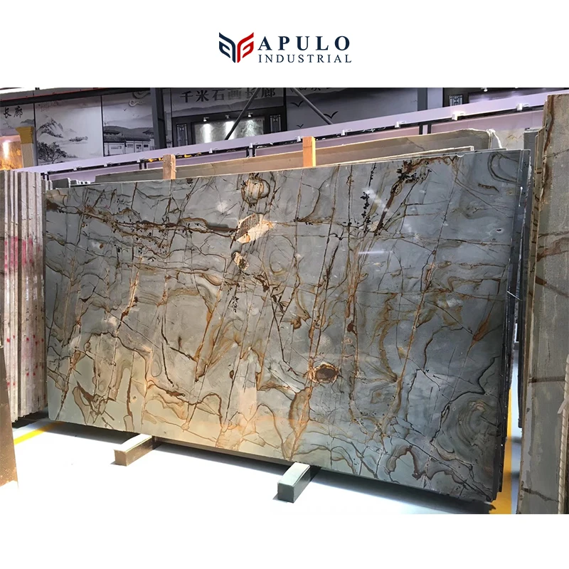 Factory price free sample blue forest marble tiles suppliers blue roma quartzite marble slab