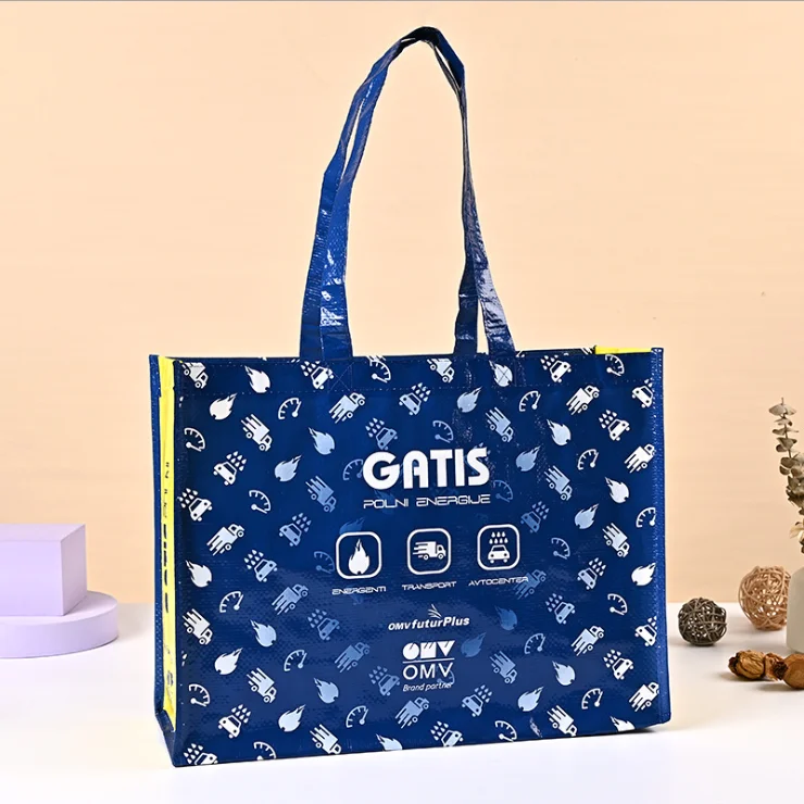 High quality Environmentally friendly renewable materials Portable Grocery Packaging pp woven bag folding