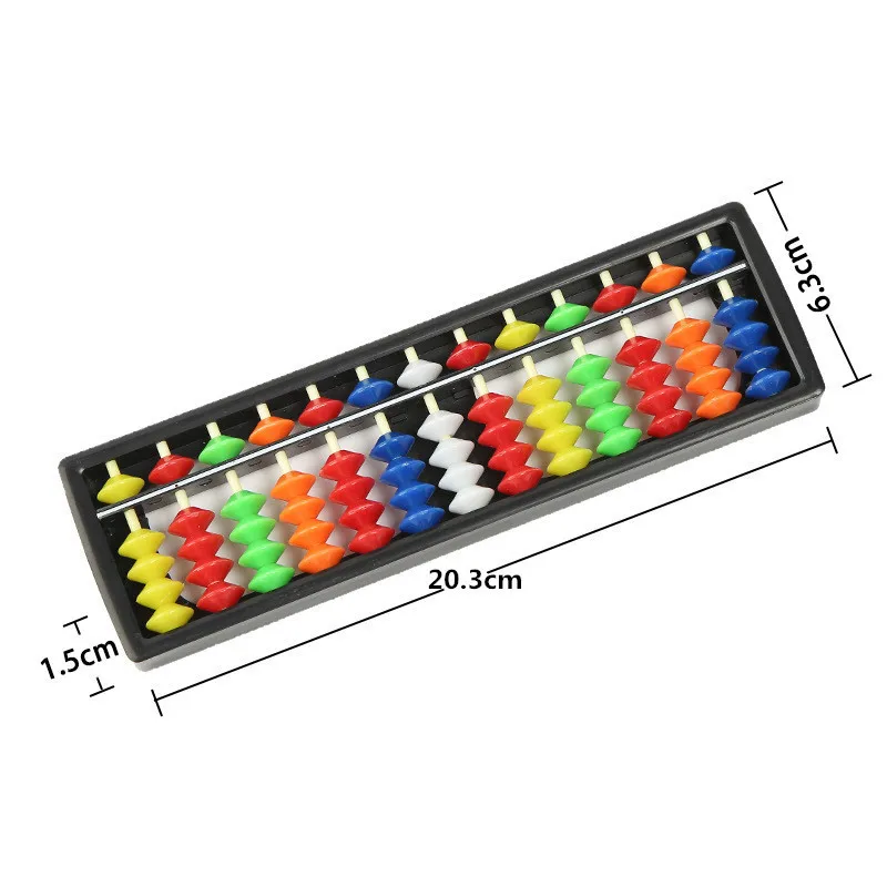 13 rods plastic portable mini arithmetic soroban colorful beads mathematics calculate chinese abacus