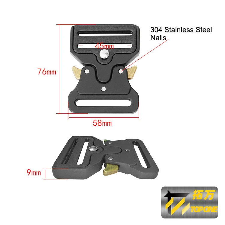 45MM Customized LOGO Military Belt Buckles for Webbing Metal Tactical Buckles