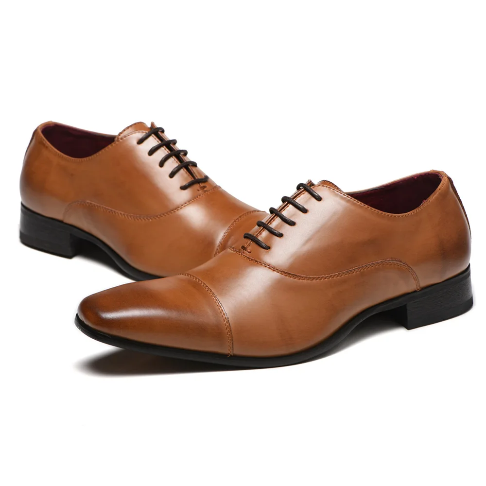 Fashion Solid Color Casual Mens Leader Shoes Wholesale Office Formal Luxury Pu Leather Shoes Men Dress