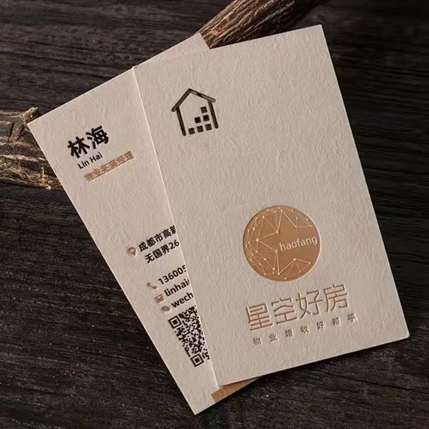 Custom upscale design embossing letterpress gold printing greeting velvet gold stamping PVC plastic business card