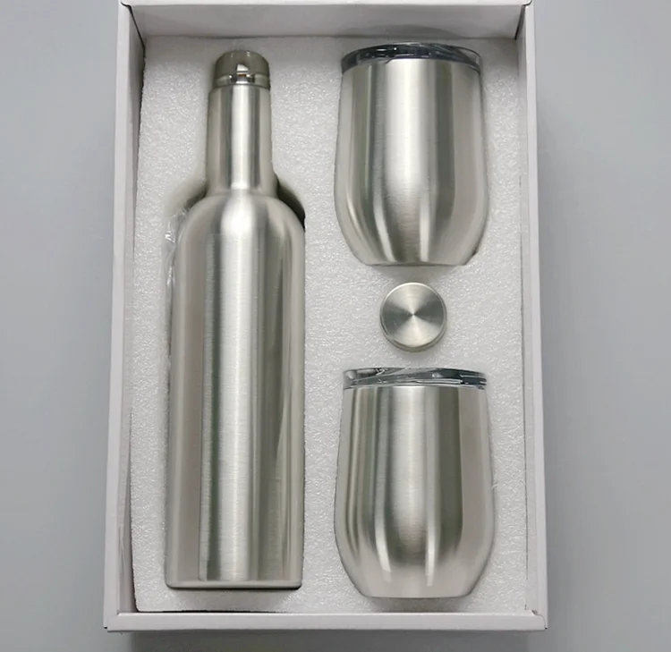 17oz Sublimation Blank White Stainless Steel Flask Wine Tumbler Blanks Set with Gift Box