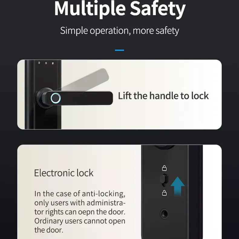Smart Life Tuya App Wifi Fingerprint Password Rfid Card Smart Locks Door Lock For Hotel Apartment Home Office Building Lock