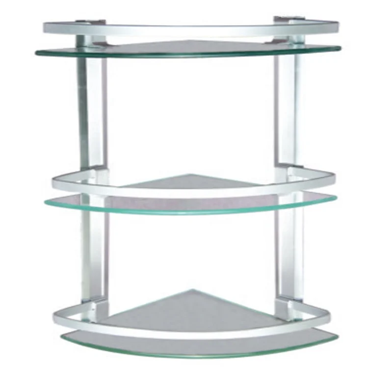 Высококачественная алюминиевая настенная стеклянная душевая угловая полка для ванной комнаты