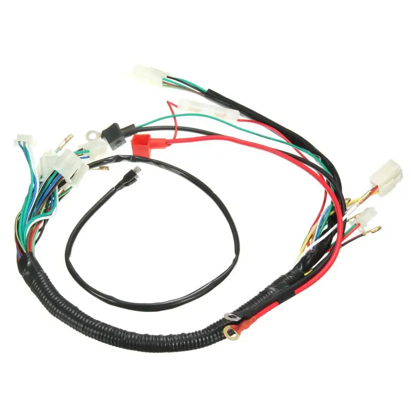 ATV Quads 50cc 70cc 90cc 110cc 125cc high quality Wiring Harness Machine Electric Start Wiring Loom Harness Pit Bike
