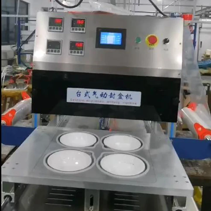 High Quality  Food Tray Sealing Packing Machine Plastic Aluminum Foil Manual Heat Sealing Machine Manual Tray Sealer