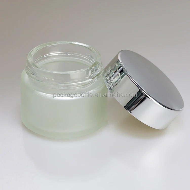 
Wholesale Cosmetics Packaging Containers 30g 50g Glass Jar With Lip Luxury Frosted Cream Jar For Clay Mask and Sugar Scrub 