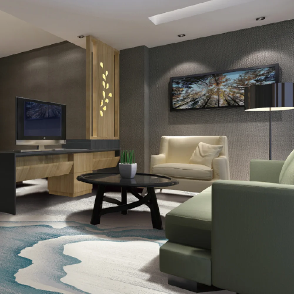 Comfortable Wall to Wall Polyester/Nylon Carpet Rolls 5 Star Custom Commercial Printed Carpet