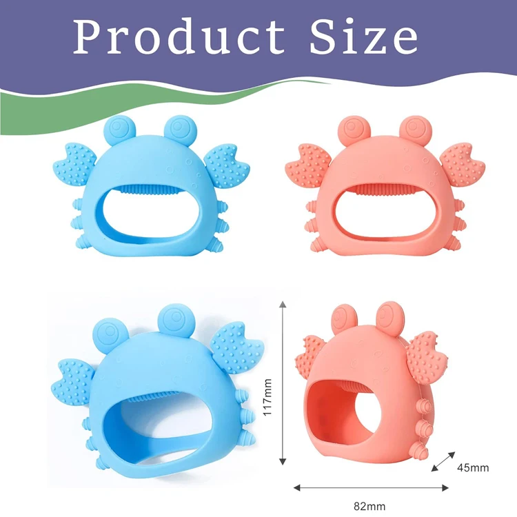 Baby Mitten Silicone Teether for Soothing Teething Pain Relief, Baby Chew Toys
