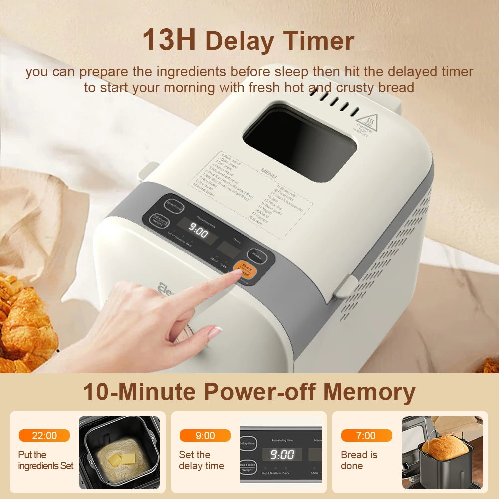 Suppliers OEM ODM 1.5LB 1LB Three baking options Bread Maker Machine with homemade Bread Maker Machine