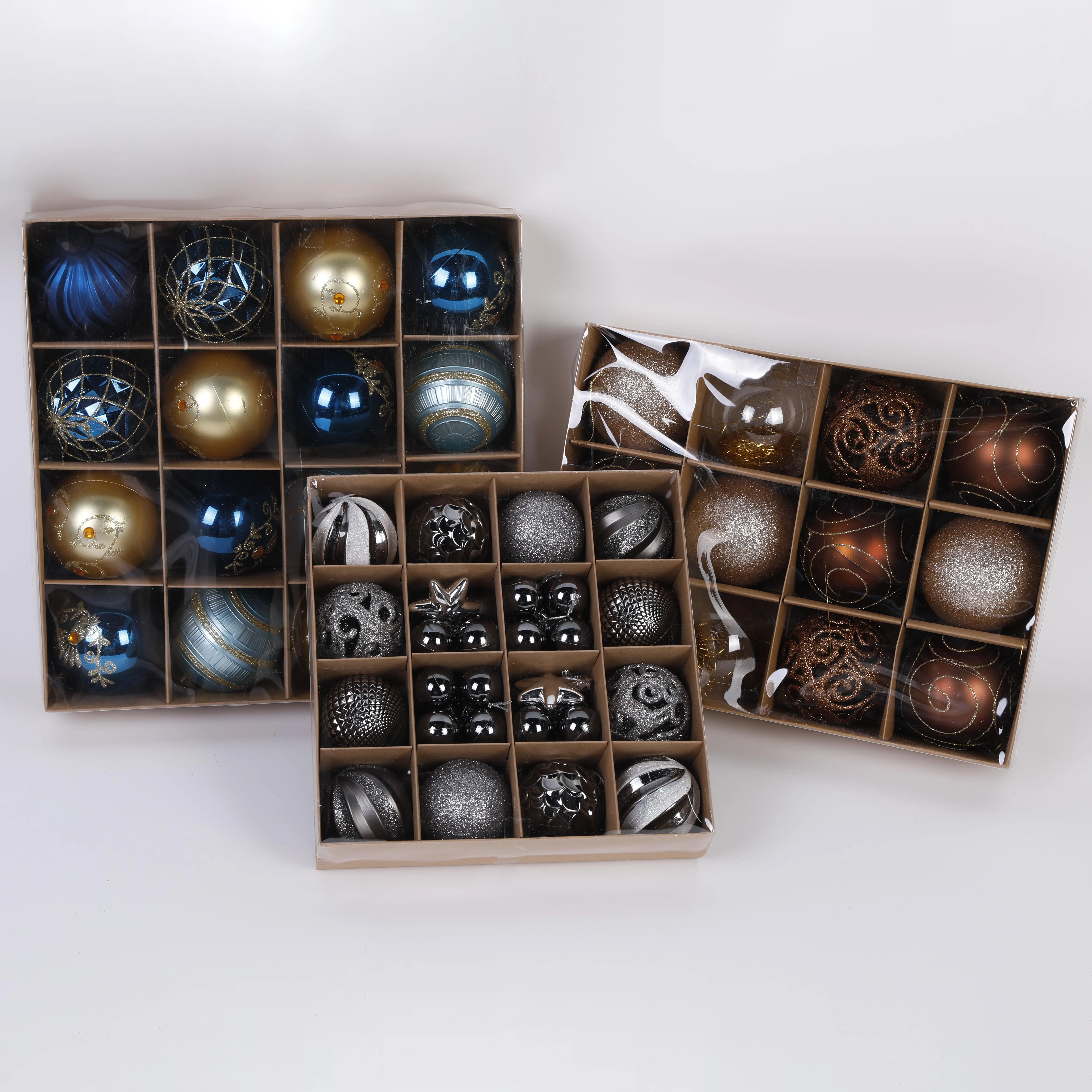 Wholesale 2022 shatterproof dark blue orichalceous Christmas ball ornaments set for Christmas tree decoration