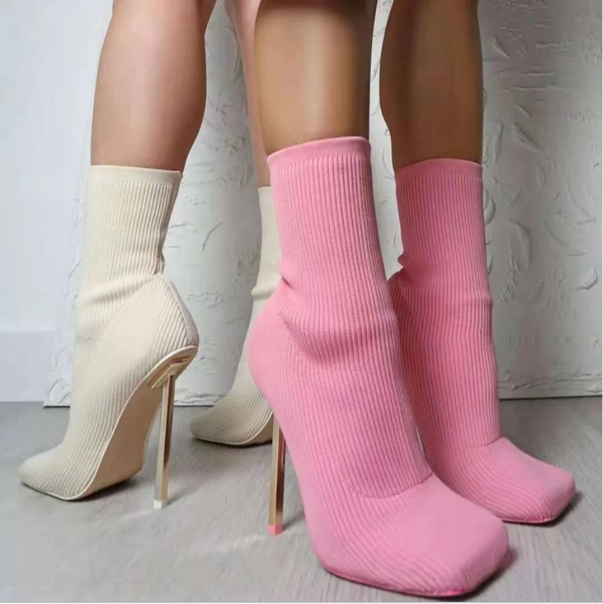 Low-top high-heeled boots Stiletto boots and high heels autumn winter women shoes new arrivals wholesale