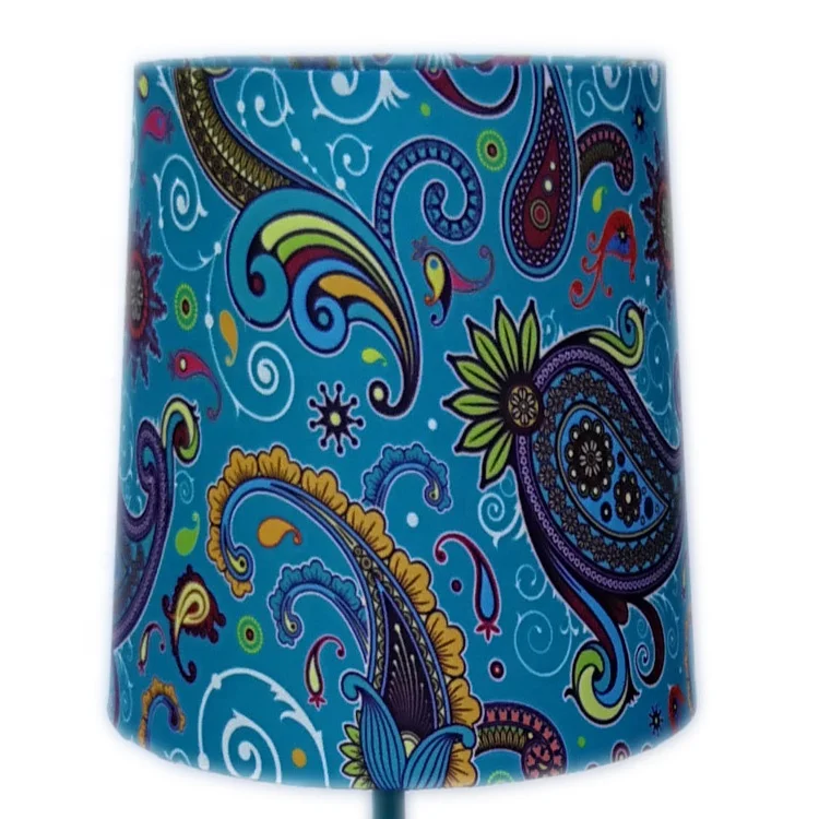 
6 Inch Lighting Parts Lampshade Custom Printed Pvc Fabric Colored Lamp Shades 