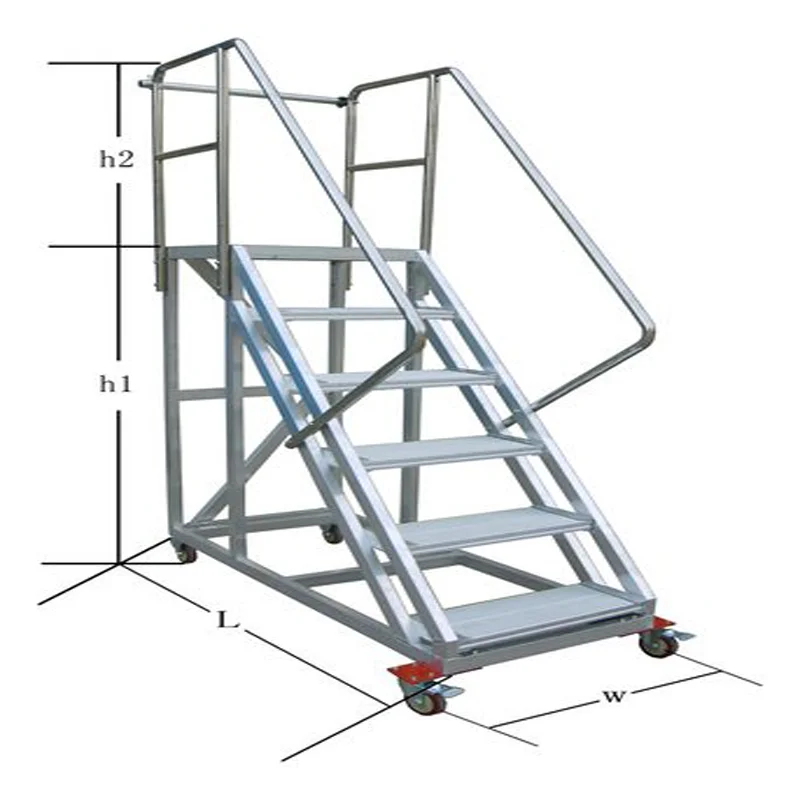 high capacity warehouse cargo ladder push trolley cart
