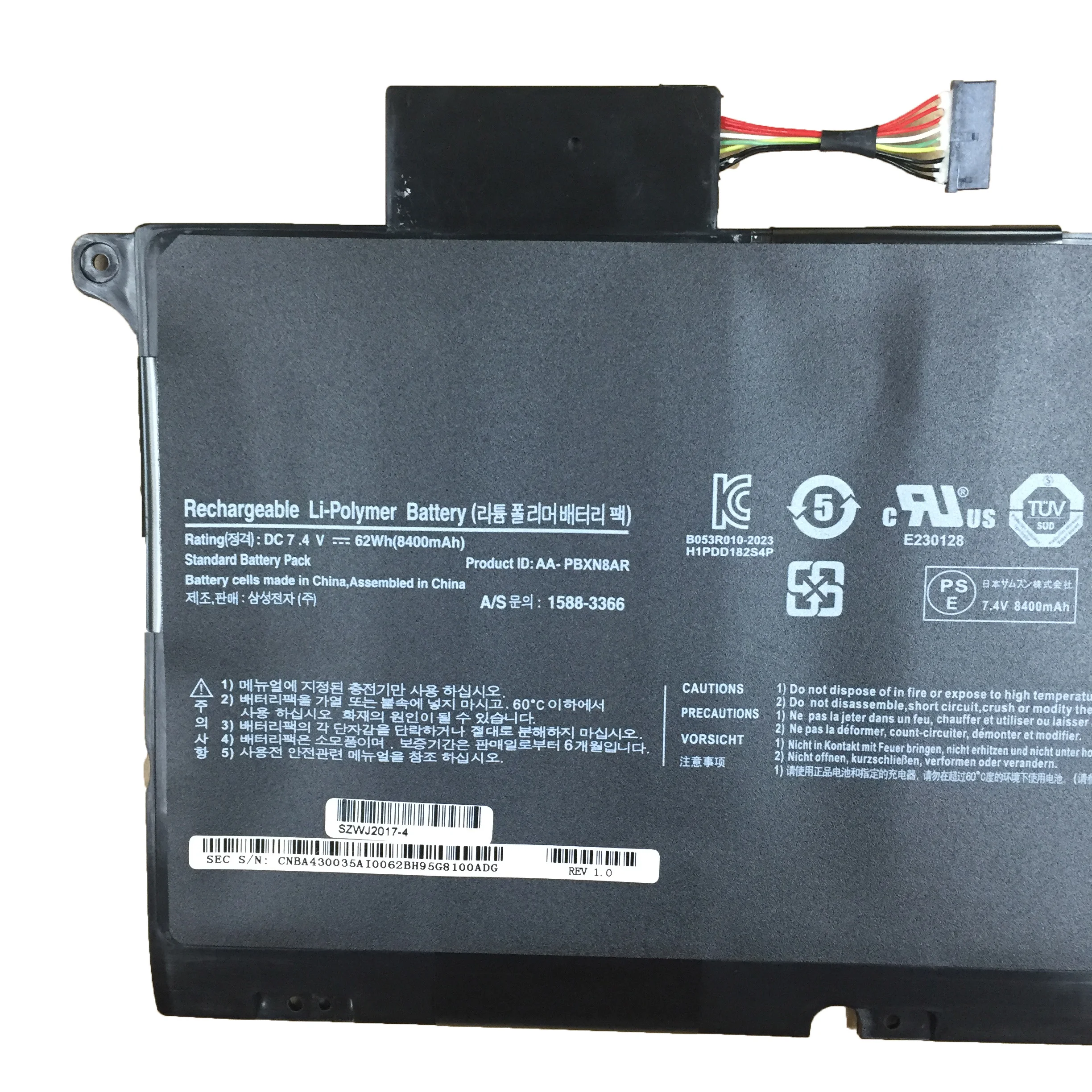 
7.4V 62Wh New AA-PBXN8AR Laptop Battery for Samsung 900X4D NP900X4C NP900X4B NP900X4C-A01 A02 900X4B-A01DE A03 