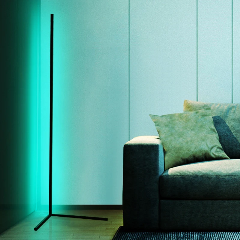 Ready to ship black aluminum highlight LED standing floor lamp for hotel and villa decoration