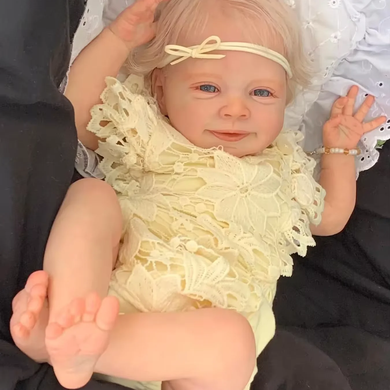 NPK 19inch Newborn Baby Doll Reborn Sebastian Soft Cuddly Body Lifelike 3D Skin with Visible Veins High Quality Handmade Doll