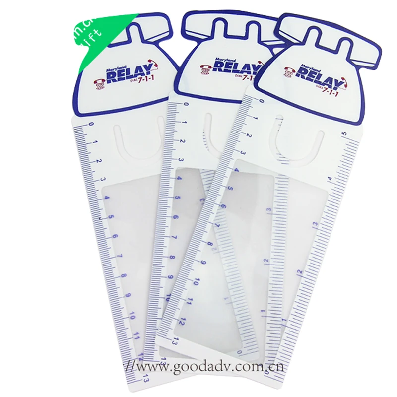 Custom Magnifying Glass Bookmark - Fresnel 3X Power Flat Bookmark Magnifier ruler