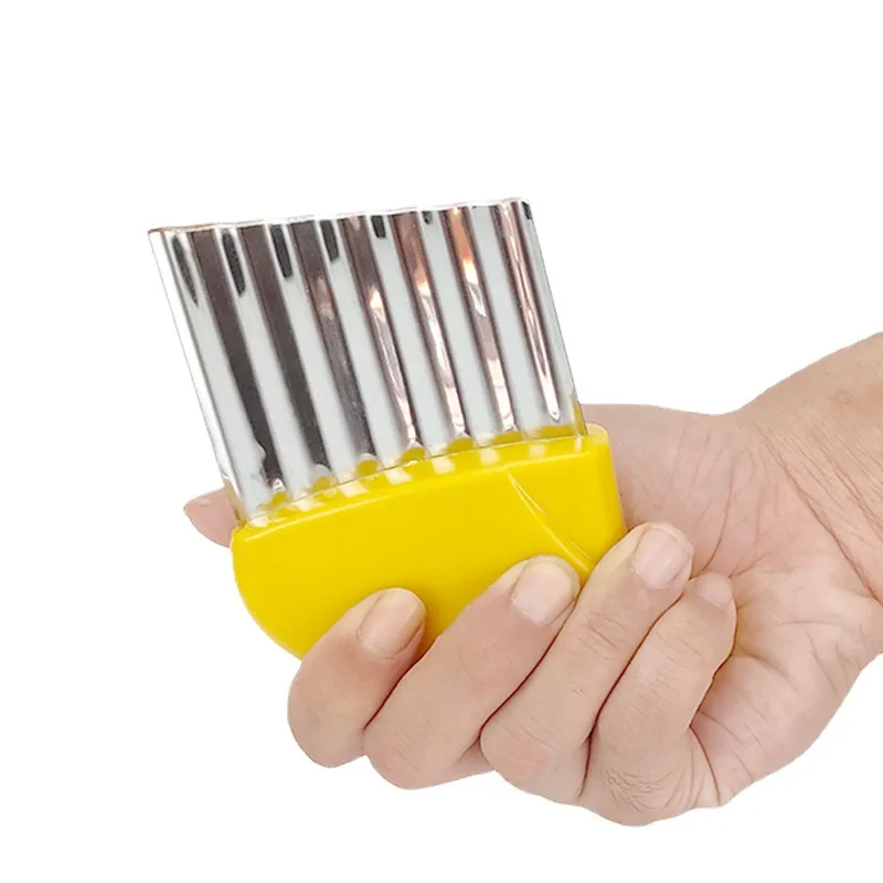 Potato Cutter Wavy Chopper Knife Upgraded Stainless Steel Crinkle Knife French Fry Chip Cutter For Fruit Vegetable Kitchen Tools