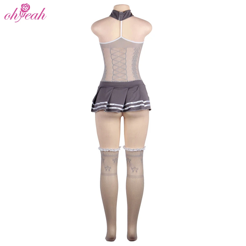 
Hot Sale Mesh Fashion See Through Japanese Students Costume Lingerie Sexy College Girl Costume 
