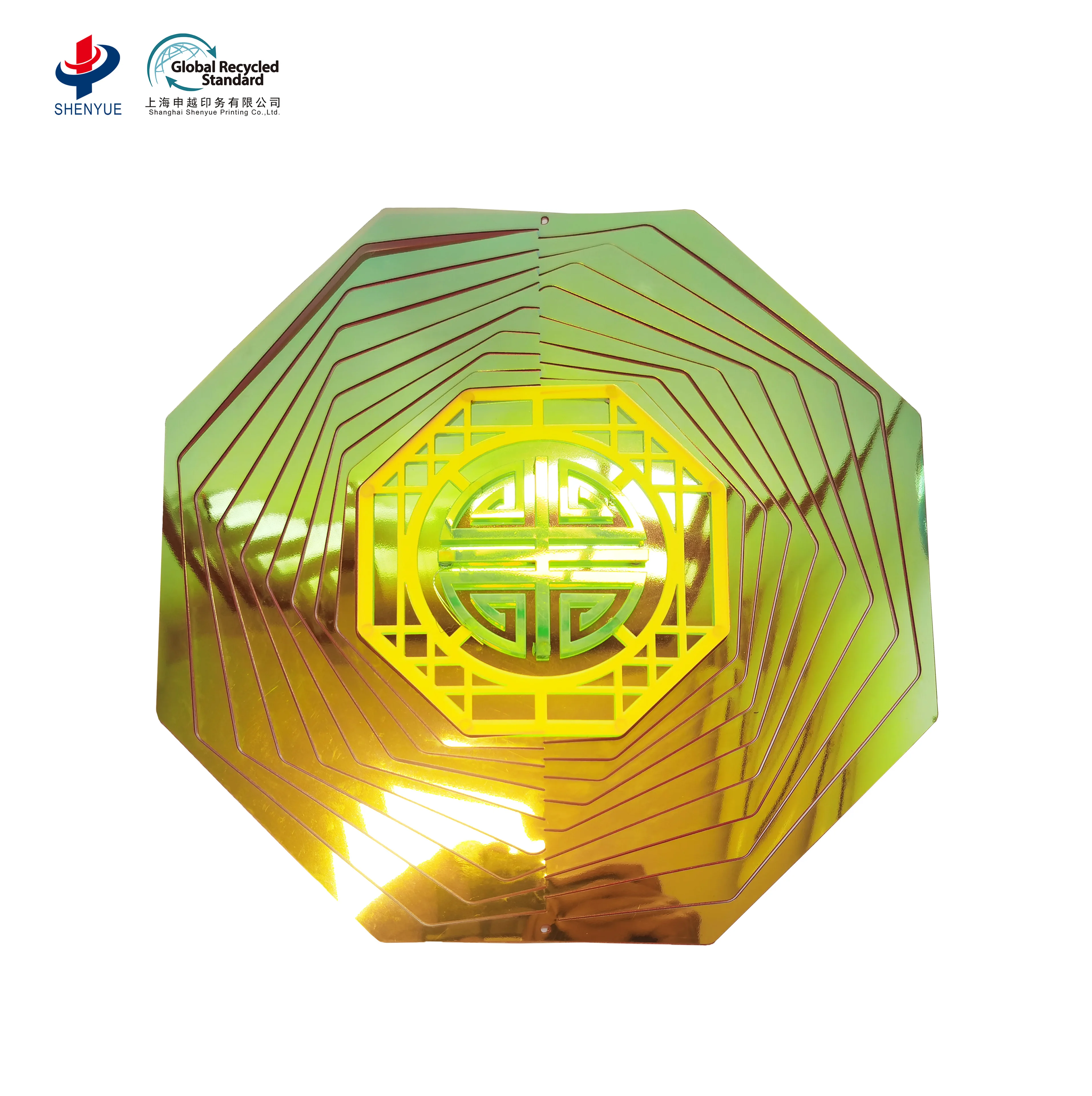 3D Wind spinner- Multi color spirit PET wind spinner for indoor outdoor decorate and gift