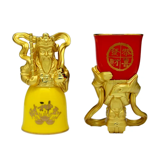 High Bone China Gold Plated Wine Cup Set Liquor Cup Mini Wine Glasses Stemless Ceramic Shot Glasses