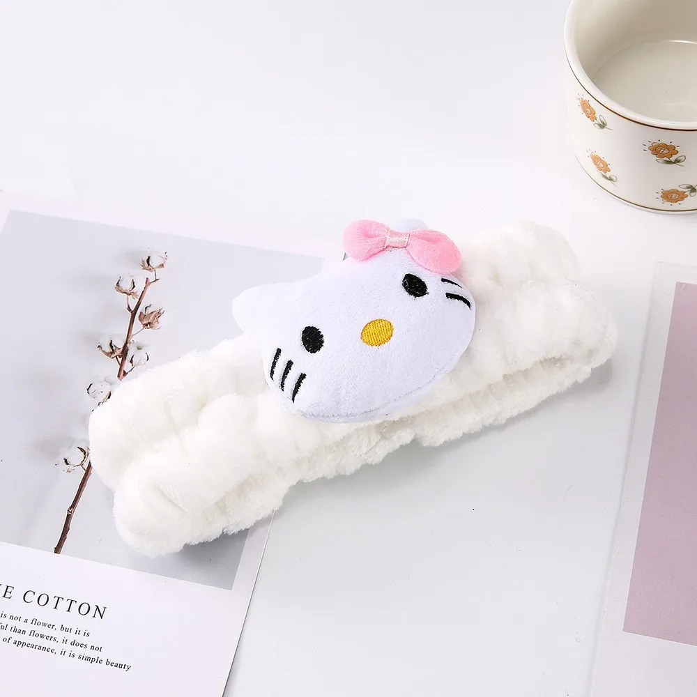 Wholesale Hello Cute Kitty Cosmetic Elastic Hair Bands SPA Bath Shower Hairband Make up Wash Face Headband For Girl
